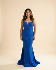 Robe Bleu Poudre À Corset Scintillante