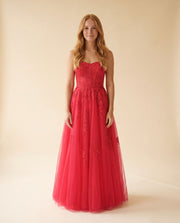 Robe Princesse Brodée Rouge