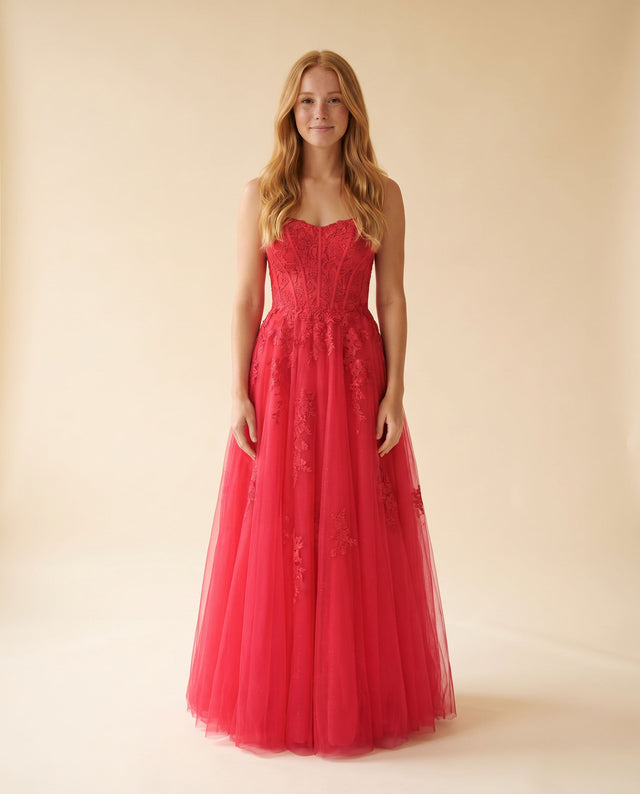 Robe Princesse Brodée Rouge