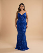 Robe Ajustée Scintillante Royal