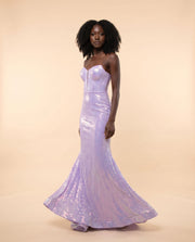 Robe Lilas Corset Brillante