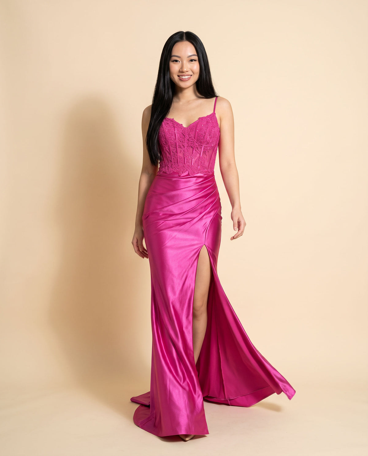Robe Corset Ajustée Fuchsia