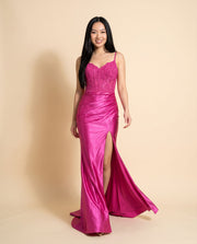 Robe Corset Ajustée Fuchsia