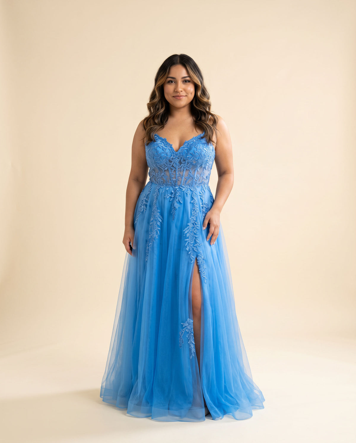Robe Décolleté en A Bleu