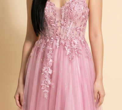 Robe Scintillante En Tulle Rose