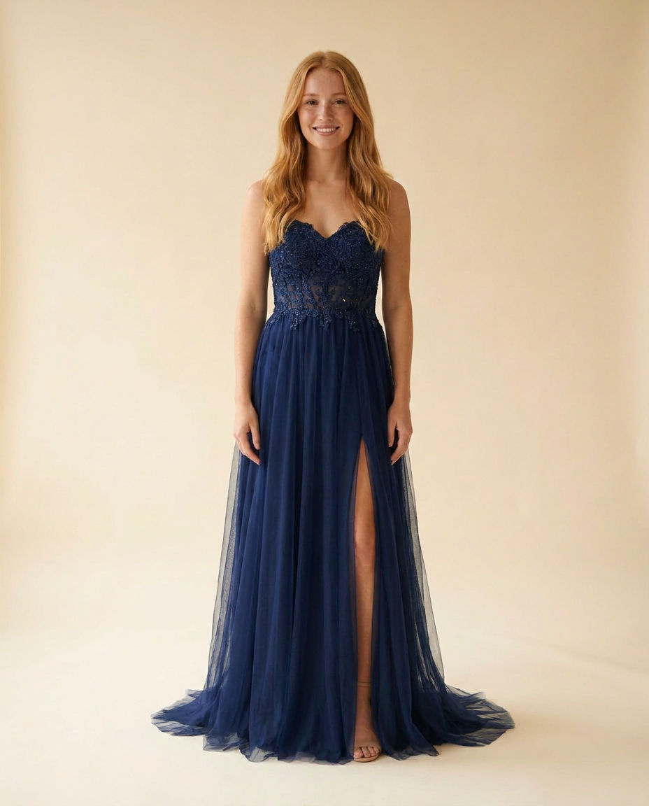 Strapless Gown Navy