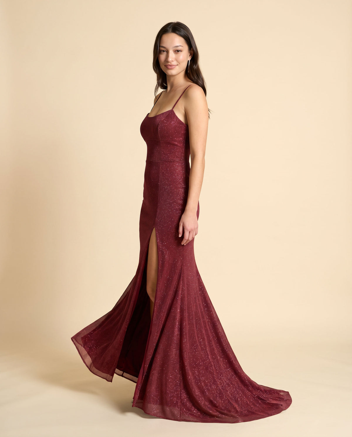 Robe scintillante ajustée Rose