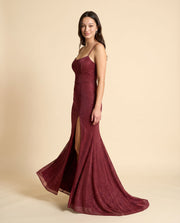 Robe scintillante ajustée Rose
