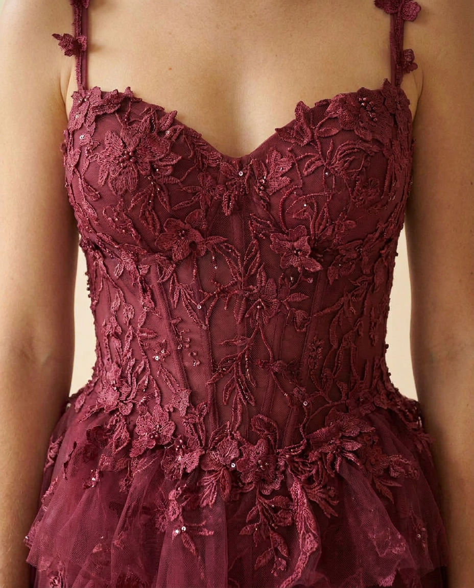 Tiered Gown Wine