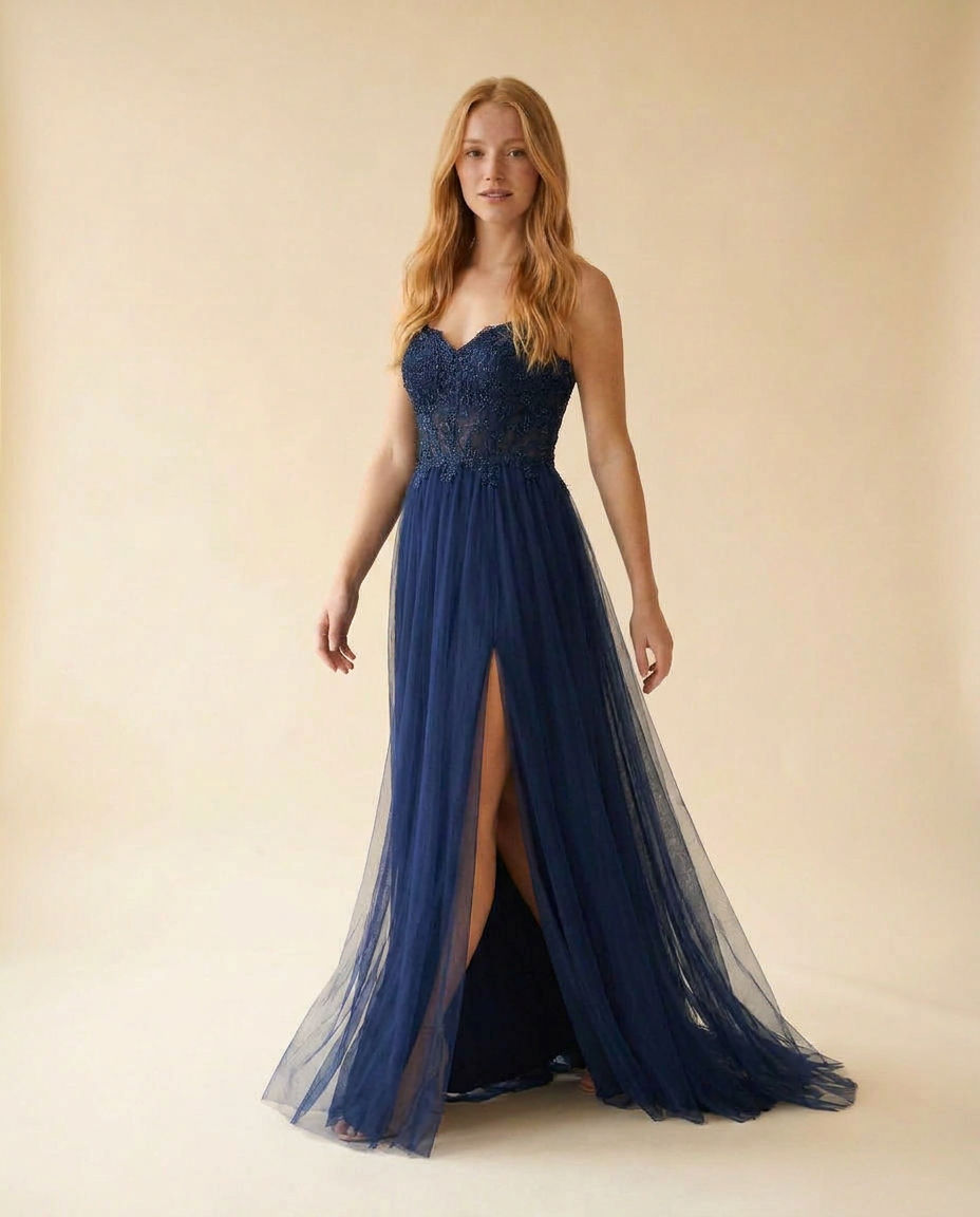 Strapless Gown Navy