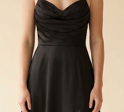 Robe De Satin Noire
