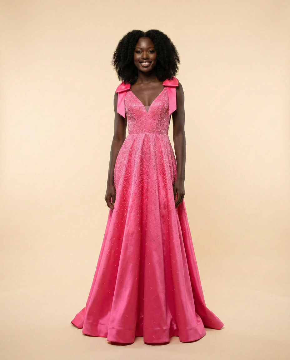 Robe A Boucles Scintillante Rose Flamboyant