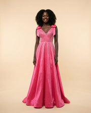 Robe A Boucles Scintillante Rose Flamboyant