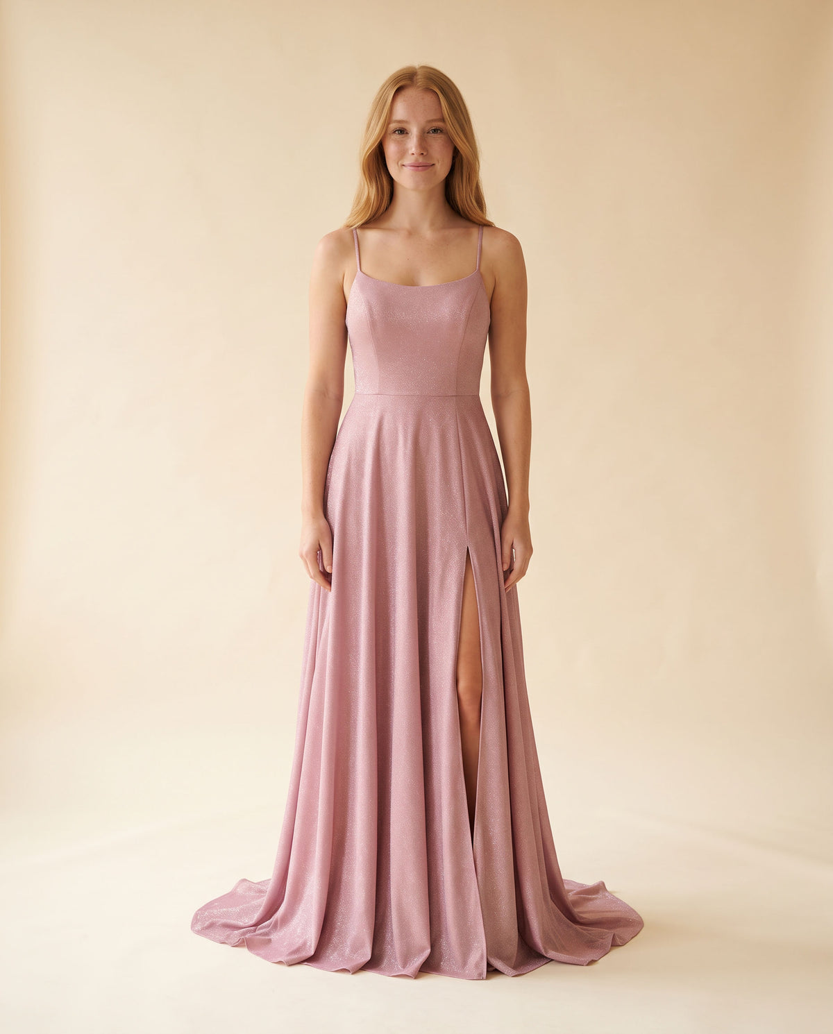 Robe scintillante fluide Rose