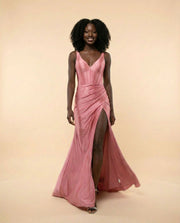 Robe En Satin Fuchsia