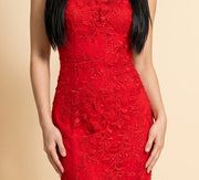 Robe Ajustée Dos Lacé Emeraude