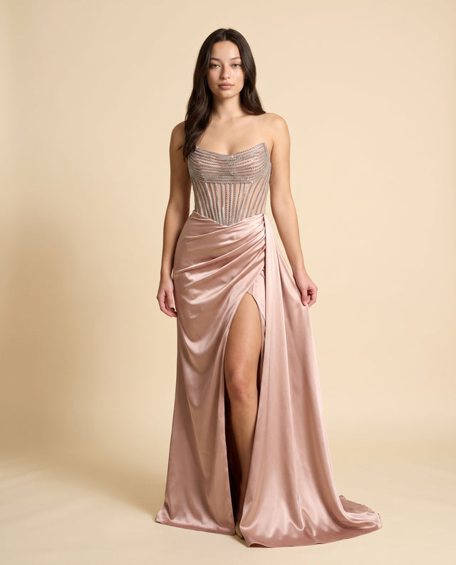Robe Bustier Ajustée Blush