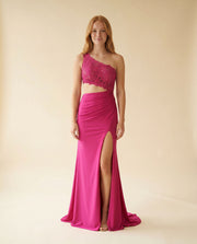 Robe Asymetrique Fushia