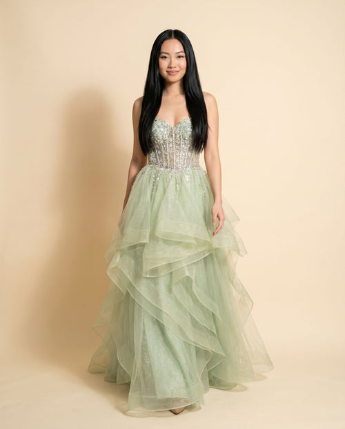 Azure - Robe Corset À Volant Jaune - Jaune