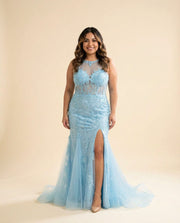 Mermaid Gown Sky Blue