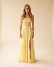 Robe Corset Fluide Jaune