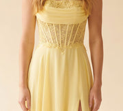 Robe Corset Fluide Jaune
