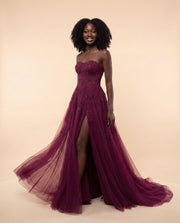 Robe en Dentelle Prune