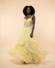 Corset Gown Pale Yellow
