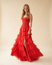 Robe à volants Rouge