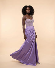 Robe Corset Brillant Mauve