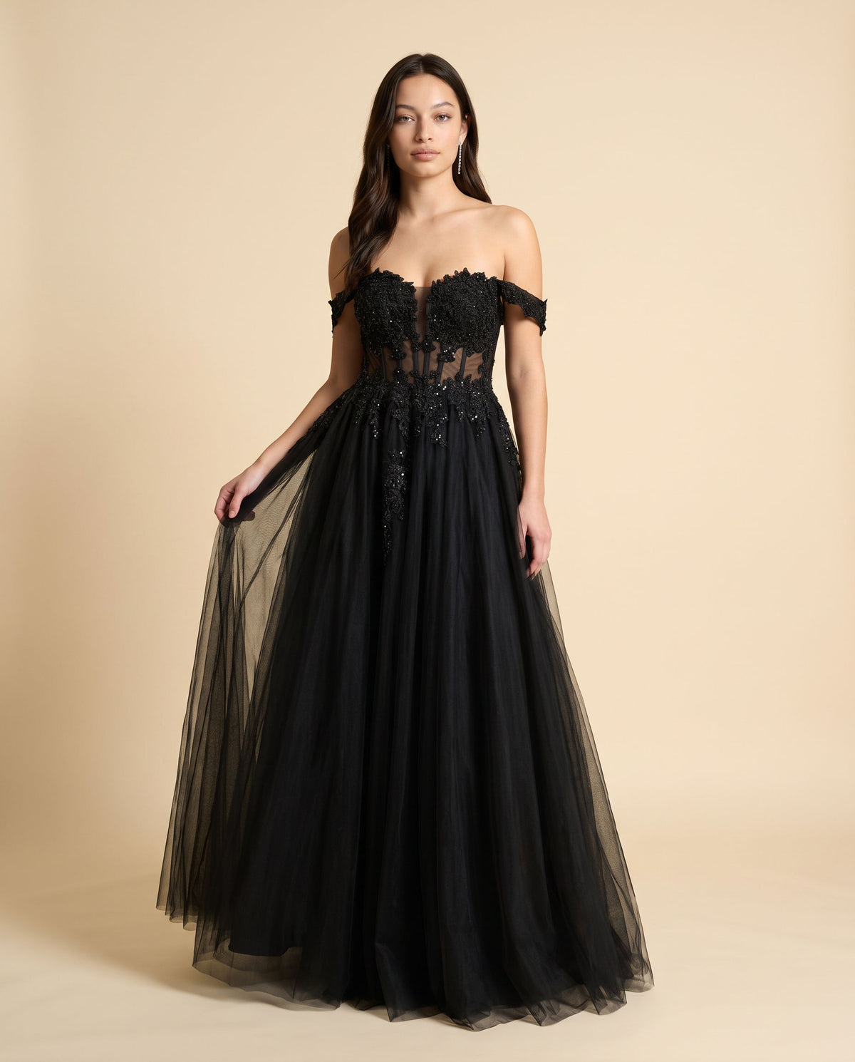 Robe Corset En Tulle Noire