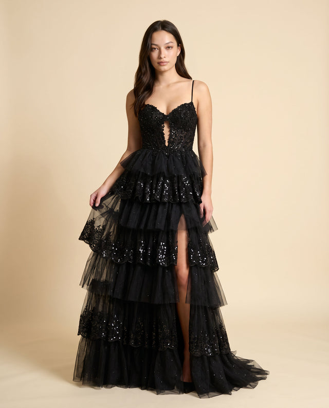 Robe À Étages Rouge