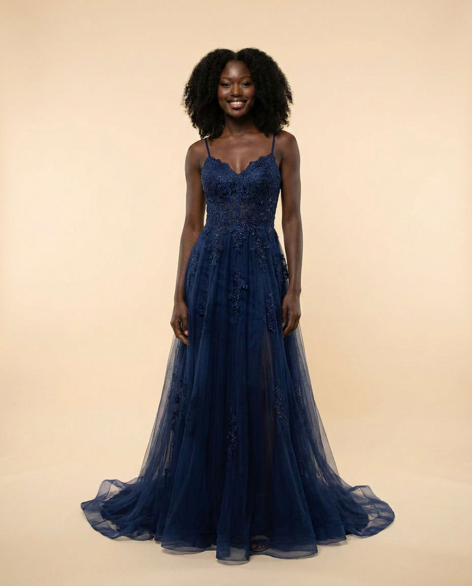 Robe Dos Ouvert Marine