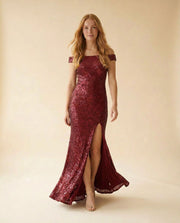 Robe bustier avec manches Bourgogne