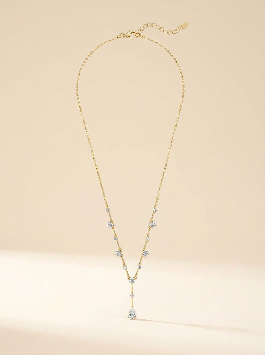 Collier Cristaux Or