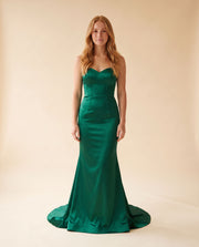 Robe Bustier Ajustée Émeraude