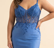 Robe ajustée en jersey Bleu spacial