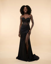 Robe Corset Avec Fente Noire