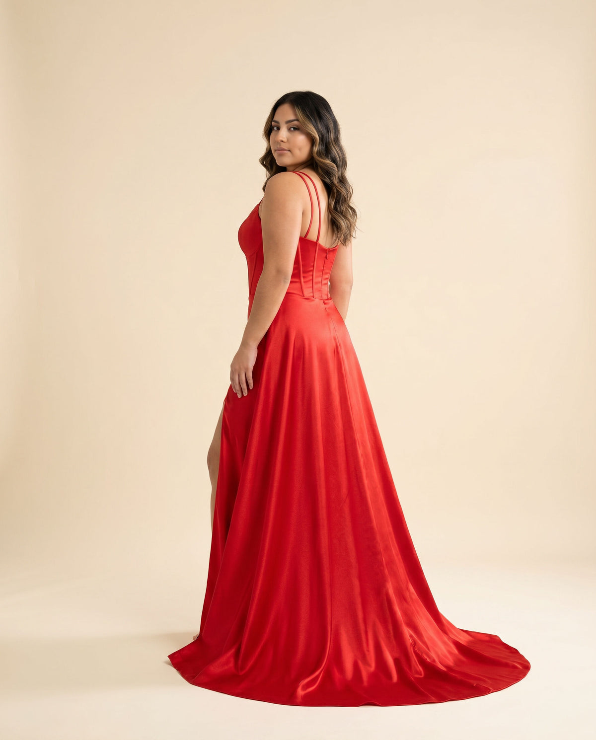 Robe Effet Corset Rose