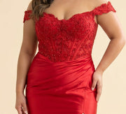 Robe Corset Off Shoulder Rouge