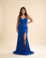 Robe Ajustée Brillante Royal
