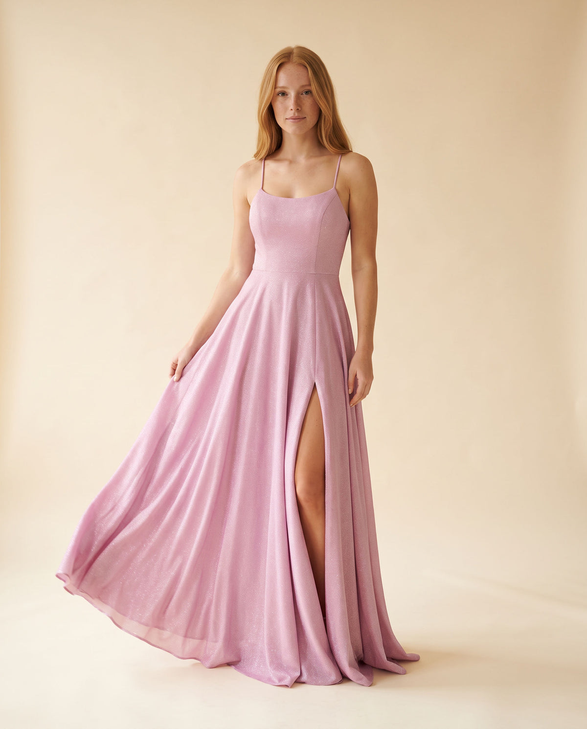 Robe scintillante fluide Rose