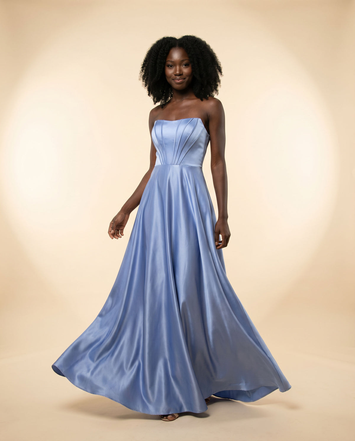 Robe Corset En Satin Bleu Poudre