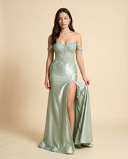 Robe Corset Ajustée Sauge