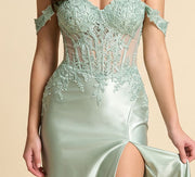 Robe Corset Ajustée Sauge