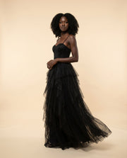 Robe à étages noire