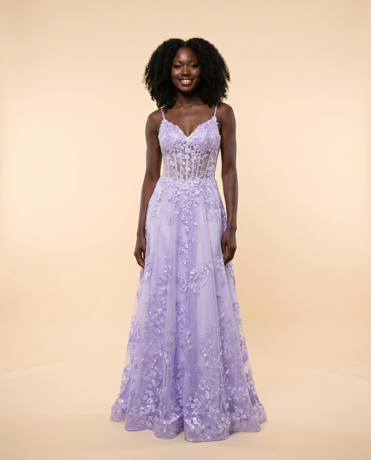 Robe Lilas Corset brillante