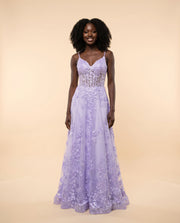 Robe Lilas Corset brillante