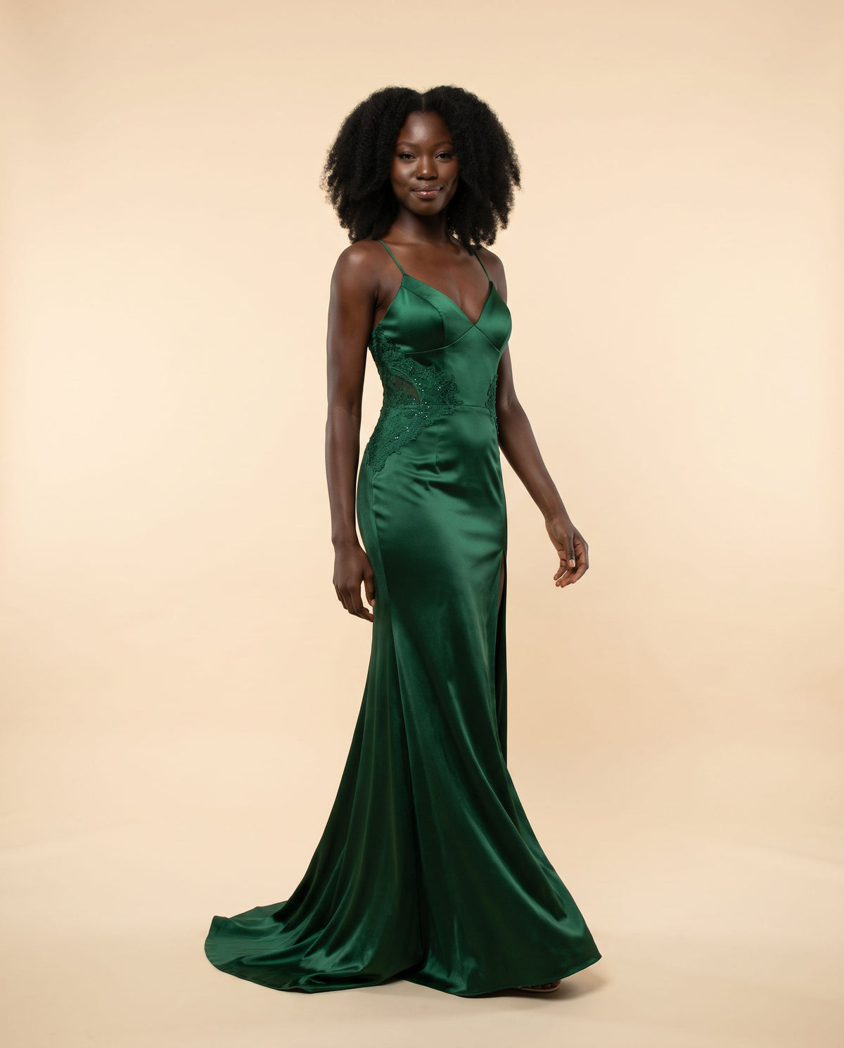 Robe Ajustée Dos Lacé Émeraude