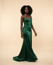 Robe Ajustée Dos Lacé Émeraude